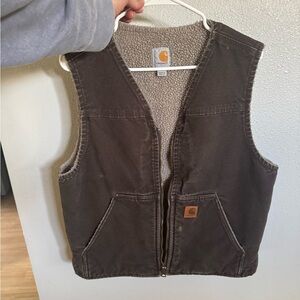 Carhartt Dark Brown Fleece-Lined Vest